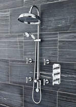 Nuie Showers Traditional Triple Thermostatic Shower Valve, Riser & Body Jets.