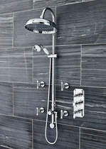 Nuie showers traditional triple thermostatic shower valve, riser & body jets.