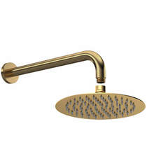 Nuie Showers Round Shower Head & Wall Mounting Arm (Br Brass).