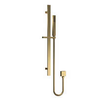 Nuie Showers Rectangular Slide Rail Kit & Wall Outlet (Brushed Brass).