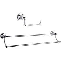 Ultra Accessories Toilet Roll Holder & Towel Rail Pack (Chrome).