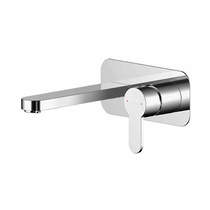 Nuie Arvan Wall Mounted Basin Mixer Tap With Blackplate (Chrome).