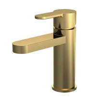 Nuie Arvan Basin Mixer Tap With Push Button Waste (Brushed Brass).