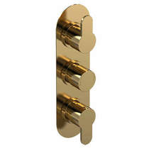 Nuie Arvan Concealed Thermostatic Shower Valve (2 Outlets, Brushed Brass).