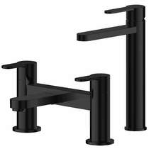 Nuie Arvan Tall Basin & Bath Filler Tap Pack (Matt Black).