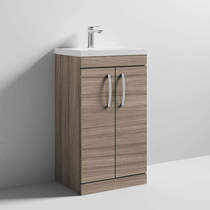Nuie Furniture Vanity Unit With 2 x Doors & Basin 500mm (Driftwood).