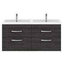 Nuie Furniture Wall Vanity Unit With 4 x Drawers & Double Basin (Hacienda).