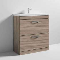 Nuie Furniture Vanity Unit With 2 x Drawers & Basin 800mm (Driftwood).