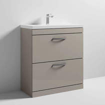 Nuie Furniture Vanity Unit With 2 x Drawers & Basin 800mm (Stone Grey).