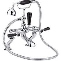 Hudson Reed Topaz Bath Shower Mixer Tap With Levers (Black & Chrome).