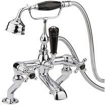 Hudson Reed Topaz Bath Shower Mixer Tap With X-Heads (Black & Chrome).