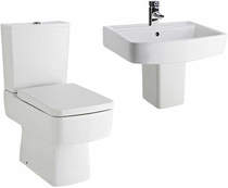 Premier Bliss Semi Flush Toilet With Seat, 520mm Basin & Semi Pedestal.