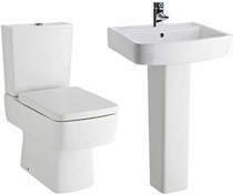 Premier Bliss Semi Flush Toilet With Seat, 520mm Basin & Full Pedestal.