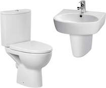 Premier Cairo Bathroom Suite With Toilet, 500mm Basin & Semi Ped (1TH).