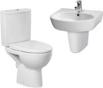 Premier Cairo Bathroom Suite With Toilet, 550mm Basin & Semi Ped (1TH).