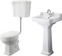 Old London Richmond Low level Toilet With 500mm Basin & Pedestal (1TH).