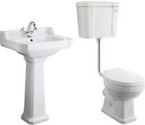 Old London Richmond Low level Toilet With 560mm Basin & Pedestal (1TH).
