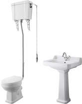 Old London Richmond High level Toilet With 600mm Basin & Pedestal (1TH).