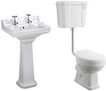 Old London Richmond Low level Toilet With 500mm Basin & Pedestal (2TH).