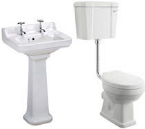 Premier Carlton Low level Toilet With 560mm Basin & Pedestal (2TH).