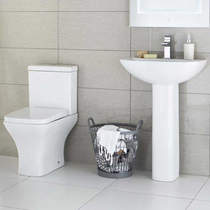 Premier Carmela Semi Flush Toilet With 550mm Basin & Full Pedestal.