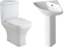 Premier Carmela Corner Toilet With Corner Basin & Full Pedestal.
