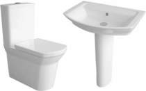 Premier Ceramics Clara Suite With Toilet, 650mm Basin & Full Pedestal.