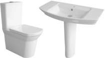 Premier Ceramics Clara Suite With Toilet, 850mm Basin & Full Pedestal.