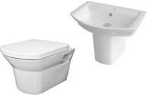 Premier Ceramics Clara Suite With Toilet, 550mm Basin & Semi Pedestal.