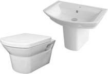 Premier Ceramics Clara Suite With Toilet, 650mm Basin & Semi Pedestal.