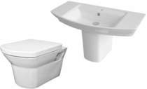 Premier Ceramics Clara Suite With Toilet, 850mm Basin & Semi Pedestal.