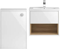 HR Coast 600mm Wall Hung Vanity With 600mm WC Unit & Basin 1 (White).