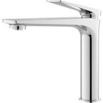 HR Drift Tall Basin Mixer Tap With Push Button Waste (Chrome).