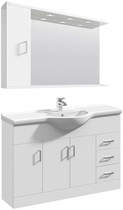 Italia Furniture Vanity Unit Pack With Type 1 Basin & Mirror (1200mm, White).