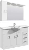 Italia furniture vanity unit pack with type 1 basin & mirror (1200mm, white).