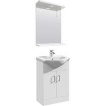 Italia Furniture Vanity Unit Pack With Type 1 Basin & Mirror (550mm, White).