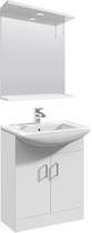 Italia Furniture Vanity Unit Pack With Type 2 Basin & Mirror (650mm, White).