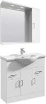 Italia Furniture Vanity Unit Pack With Type 1 Basin & Mirror (850mm, White).