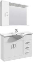 Italia Furniture Vanity Unit Pack With Type 1 Basin & Mirror (1050mm, White).
