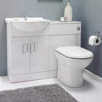 Italia furniture vanity pack with pan & square basin 1050mm (lh, white).