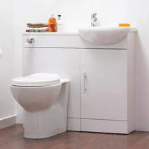 Italia Furniture Vanity Pack With Pan, Cistern, Tap & Basin 920mm (RH, White).