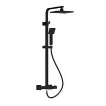 Nuie showers thermostatic bar shower valve with kit (matt black).