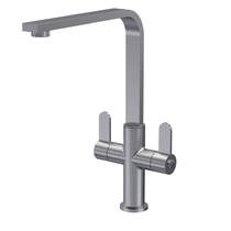Nuie Churni Mono Kitchen Tap With Dual Handles (Brushed Nickel).