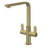 Nuie Churni Mono Kitchen Tap With Dual Handles (Brushed Brass).