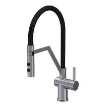 Nuie Ravi Rinser Kitchen Tap With Lever Handle (Brushed Nickel).