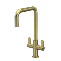 Nuie Kosi Mono Kitchen Tap With Dual Handles (Brushed Brass).