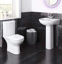 Premier Lawton Compact Suite With Toilet, 550mm Basin & Full Pedestal (1TH).