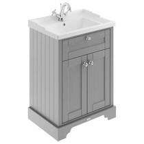 Old London Furniture Vanity Unit With Basins 600mm (Storm Grey, 1TH).