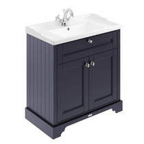 Old London Furniture Vanity Unit With Basins 800mm (Blue, 1TH).