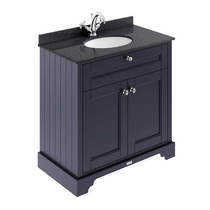 Old London Furniture Vanity Unit, Basin & Black Marble 800mm (Blue, 1TH).